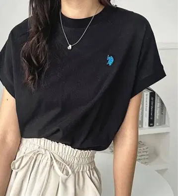 U.S. POLO ASSN. 블랙 반팔 티셔츠 M