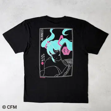 하츠네 공방 하츠네 미쿠 블랙 티셔츠