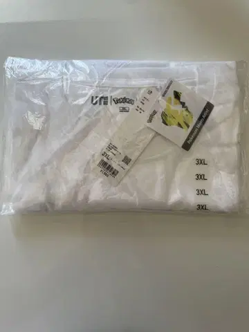 미사용 새상품 유니클로 포켓몬 티셔츠 3XL 화이트