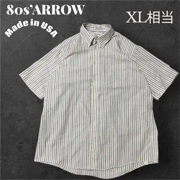 USA제 8os'ARROW 애로우 스트라이프 버튼 다운 셔츠 XL 상당