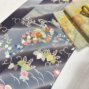 호몬기 후쿠로 오비 순수 실크 풀세트