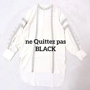 ne Quittez pas BLACK 누키테파 자수 블라우스 롱 기장