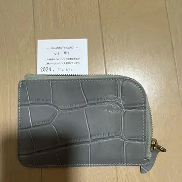 일비종떼 크로코 L자 가죽 라운드 지퍼 지갑