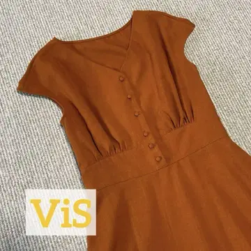 ViS V넥 롱 원피스