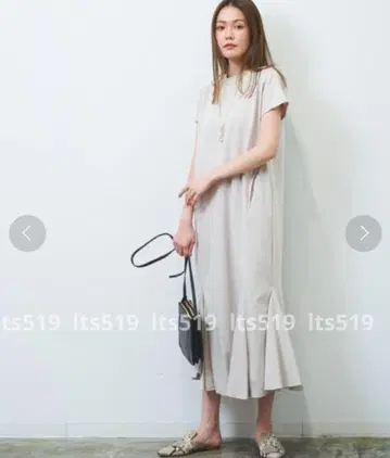 HERENCIA 헤렌시아 컷티셔츠 롱 원피스 베이지