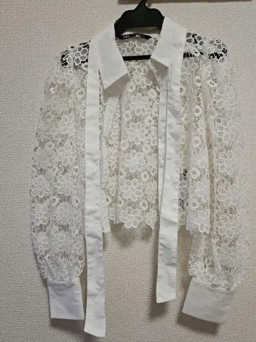 자라 레이스 화이트 셔츠 EUR 38 S 사이즈