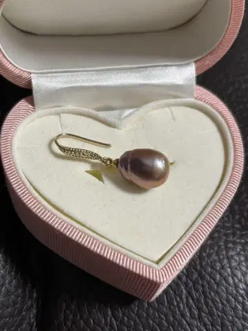 펄 핑크 드롭형 귀걸이
