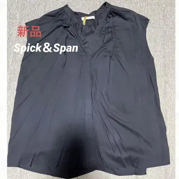 SPICK AND SPAN 네이비 슬리브리스 셔츠 스픽 앤 스팬