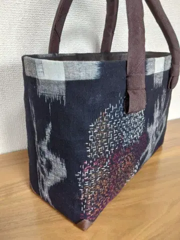 빈티지 원단 이칸바리 바스켓백