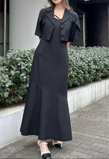 dazzlin 다즐린 숏 콤비 셔츠 2피스 원피스