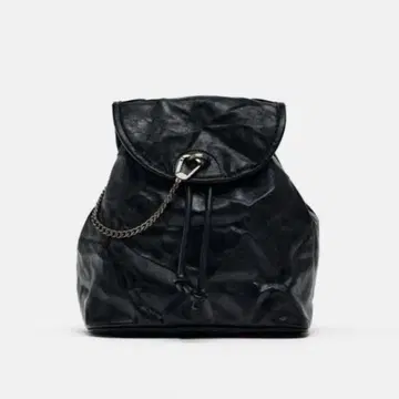 ZARA 블랙 가죽 백팩 SOFT ROCKER 백팩 블랙
