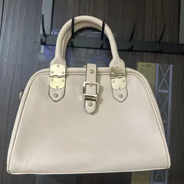 베이지 합성 피혁 핸드백/체인 포함