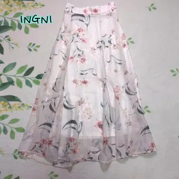 INGNI 잉그 스커트 꽃무늬 핑크 플레어