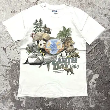 90s USA제 애니멀 동물 지구 빈티지 T-shirt M