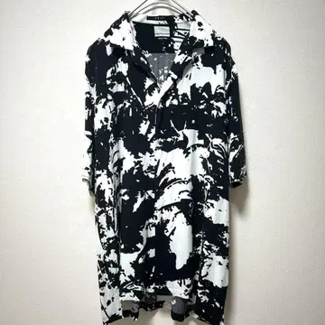 KSUBI 스비 올 패턴 오픈 카라 셔츠 M 레이온 rayon