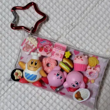 커비 음식 모티브 가챠 파우치