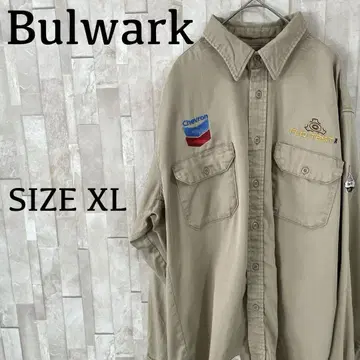 구제 의류 Bulwark 긴팔 워크 셔츠 베이지 XL 사이즈