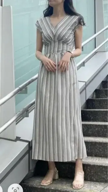LAGUNAMOON 스트라이프 나로 맥시 원피스