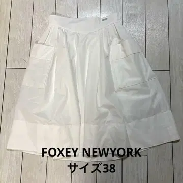 FOXEY NEWYORK 화이트 플레어 스커트 여성용 패션
