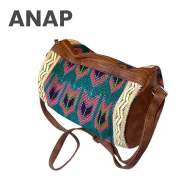 ANAP 보스턴 숄더 백 아냅 기하학 패턴 레트로 구제 의류