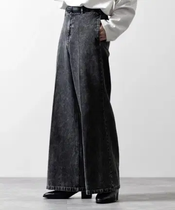 CLEL 블랙 데님 M 빈티지 디자인 플레어 데님 팬츠