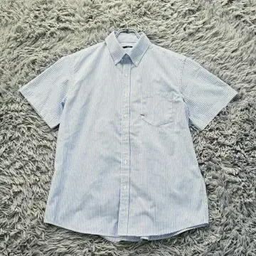 미사용급 SHIPS 쉽스(XL) 버튼 다운 셔츠 반팔 셔츠 스트라이프