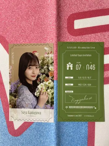 노기자카46 가네카와 사야 NOGI 메쿠리 B상 티켓풍 스티커 세트