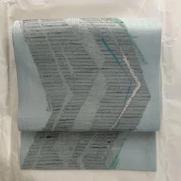 미착용  게이칸 나고야 오비 스카이블루 그레이