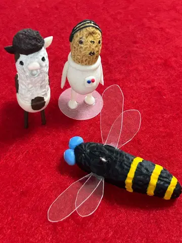 땅콩 오브제 미니어처 우주인 소 잠자리 피규어 땅콩 아트