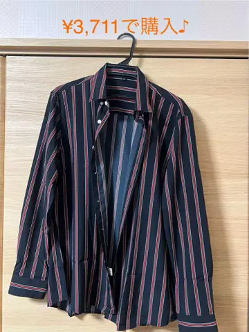 스트라이프 셔츠 남성용 긴팔 셔츠 4XL 캐주얼 비즈니스 미사용