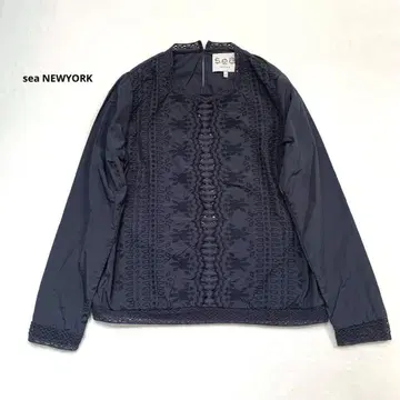 컨디션 최상] sea NEW YORK 시뉴욕 자수 레이스 블라우스 블랙