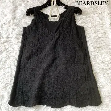 BEARDSLEY 전체 자수 슬리브리스 상의 스트레치 프리 사이즈