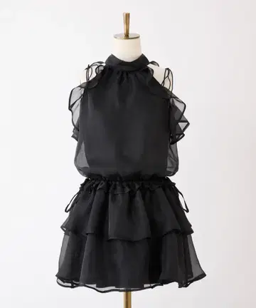 NICE CLAUP 아메스리 미니 원피스 BLK