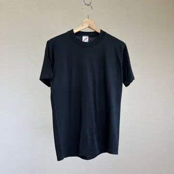 80s 90s USA제 블랙 무지 티셔츠 싱글 스티치 M 빈티지