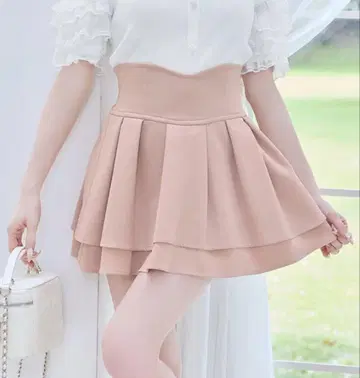 미셸 마카롱  명품 스커트  슬림 레그 팬츠 포함  핑크  S