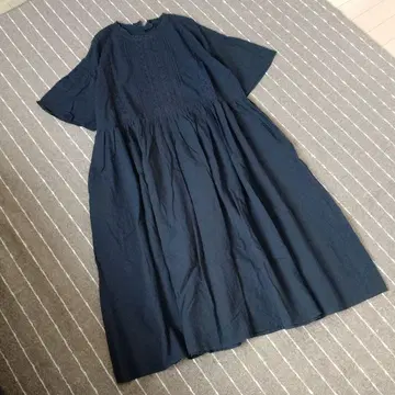 SM2 면 린넨 레이스 롱 원피스