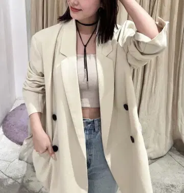 미스틱 BIG 자켓 아이보리 테일러드 자켓