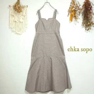에카 소포 ehka sopo 체크 무늬 머메이드 점프수트 프리 사이즈