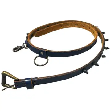 레어 20471120 스터드 내로우 벨트 카우 가죽 네이비