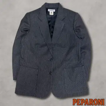 00's 빈티지 스트라이프 테일러드 자켓 그런지