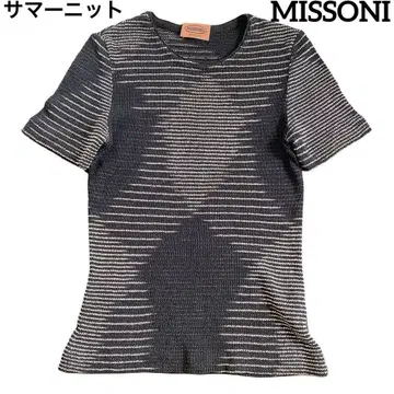 새상품급 MISSONI 최고급 오렌지 택 썸머 니트 반팔 상의