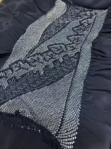 블랙에 가까운 네이비 짜기, 병자 오비, 순수 실크