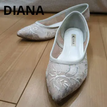 DIANA 다이애나 자수 플랫 펌프스 스틸레토 베이지 계열