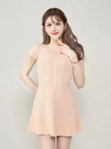 Darich 로고 케이블 니트 미니 원피스
