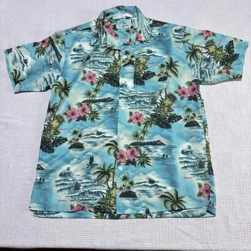 BILLABONG 남성용 빌라봉 하와이안 알로하 셔츠 M 사이즈
