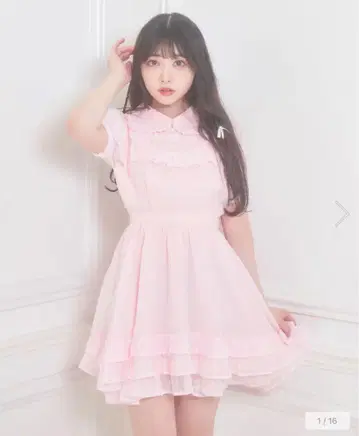 허니시나몬 3단 프릴 쉬폰 원피스