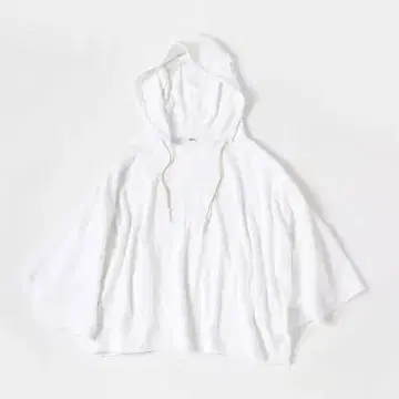 45R 린넨 거즈 쭈리 후드 HOODIE 화이트 사이즈 0