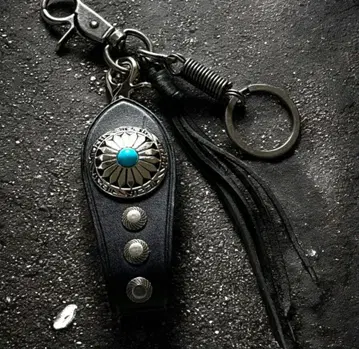 천연 가죽 남성용 키링 키케이스 스트랩 아메카지 모드 가죽 P2