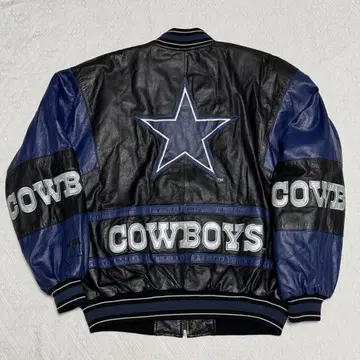 레어 90's 빈티지 NFL 댈러스 카우보이스 가죽 바시티 자켓