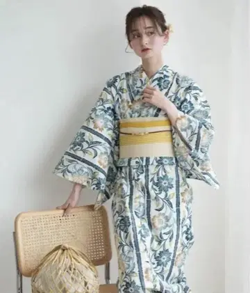 유카타 3개 세트 면 명주 그린 계열